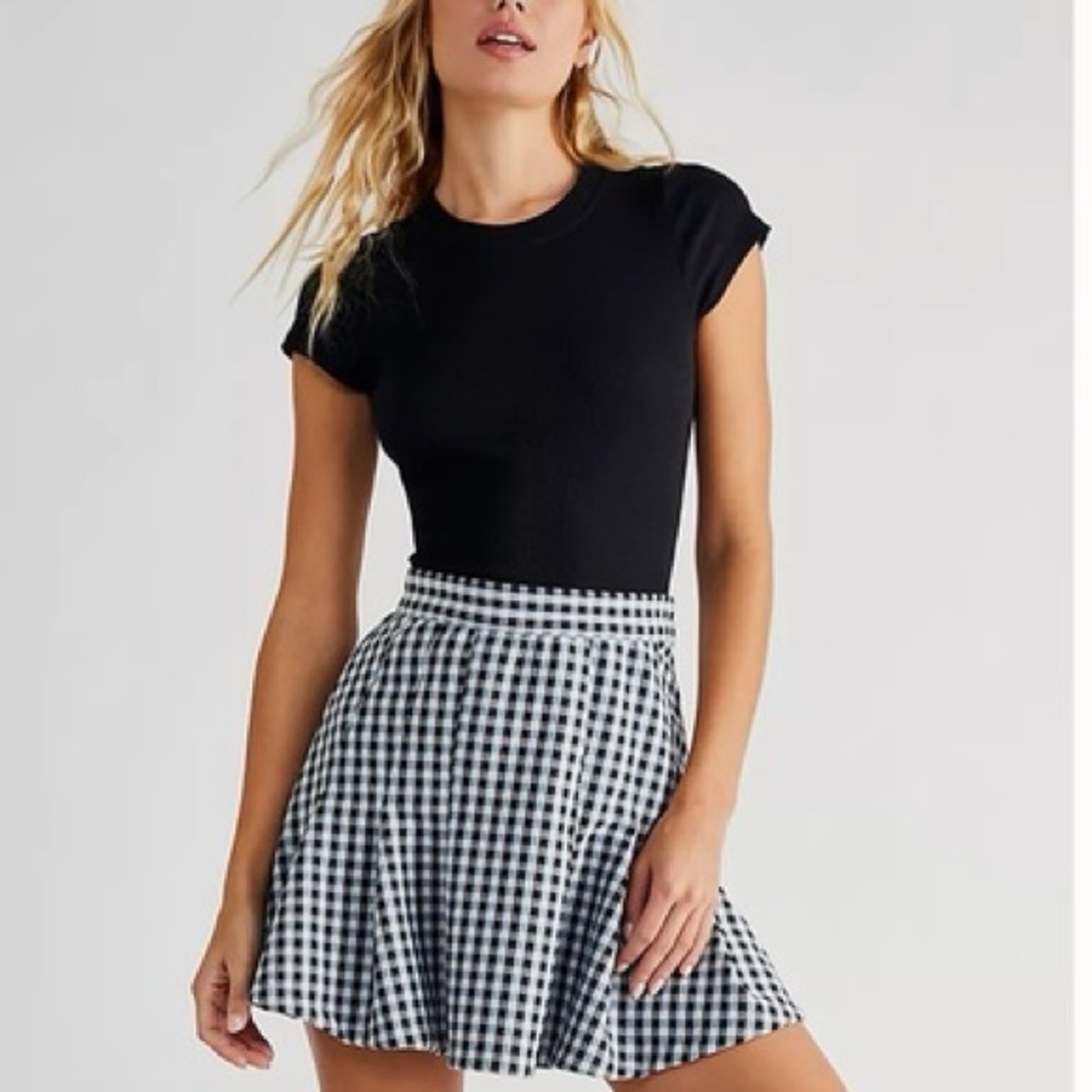 Free People - Honey Pleated Skirt Classic Checkered Skirt size 4